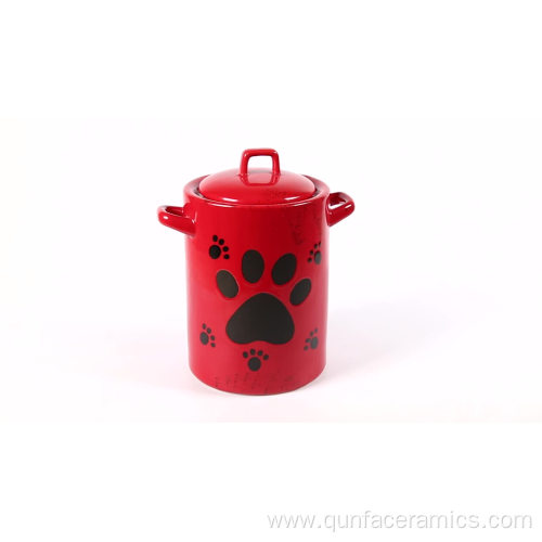 Pet storage food kitchen container ceramic cookie jar